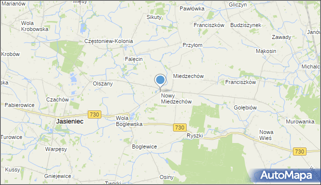 mapa Nowy Miedzechów, Nowy Miedzechów na mapie Targeo